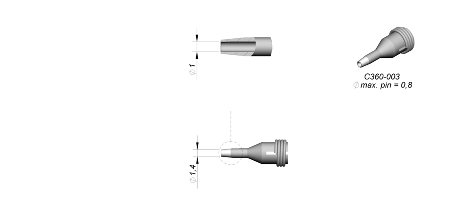 C360003 - Tip for DS360 microdesoldering iron
